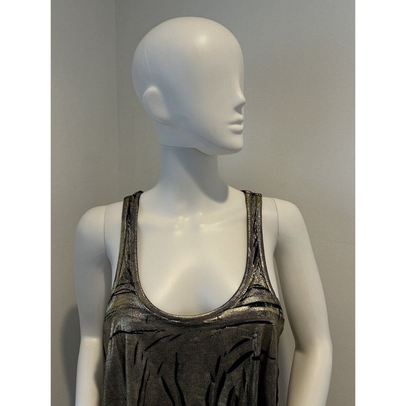 Michael Kors Dress Medium Gold Metallic Style Ruffle Mini Size S Small - Picture 3 of 16